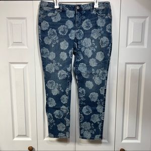 New Lauren Conrad floral jeans size 16 women